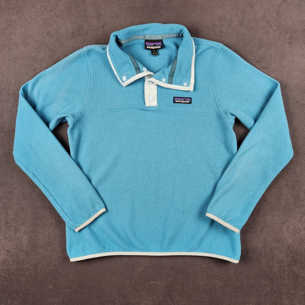 Patagonia Micro D Snap-T Pullover Womens Small Mako Blue‎ Fleece 26020